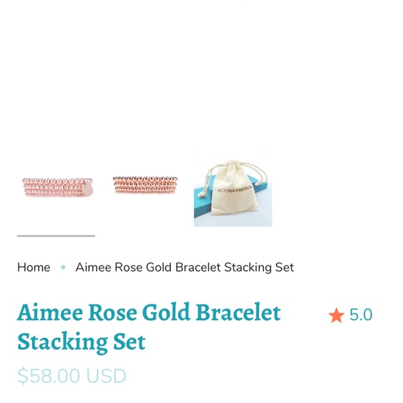 Victoria Emerson Bracelets Aimee Rose Gold Stacking Set of 4 - Picture 5 of 6